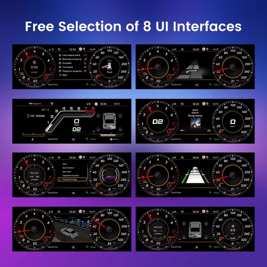 VW LCD Digital Dashboard Cluster