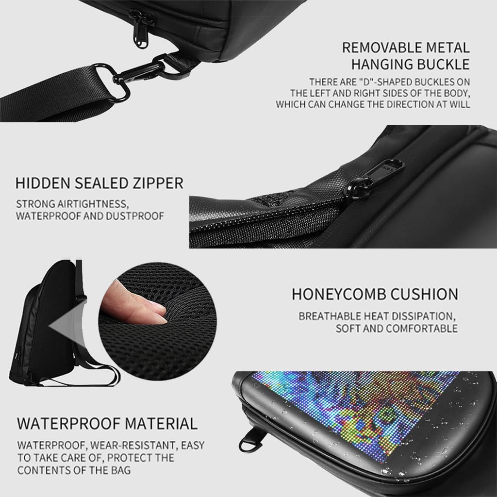 Black LED Sling Bag