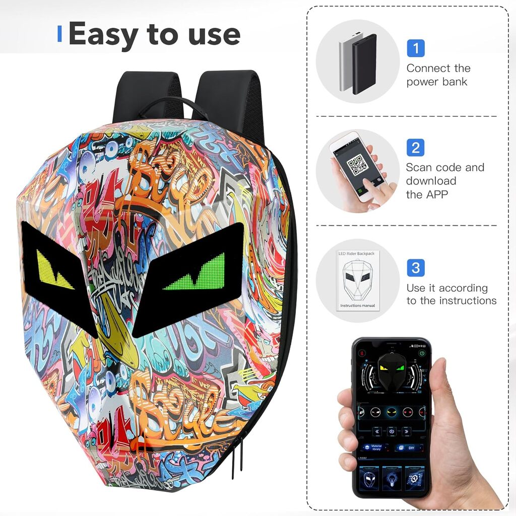 Graffiti LED Knight Backpack